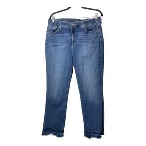 NYDJ Not Your Daughter's Jeans Marilyn Straight Raw Hem Fray Size 12